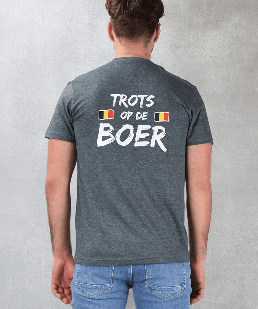 Trots op de boer T-Shirt België | Grijs