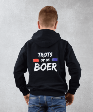 Trots op de boer hoodie kinderen | Zwart