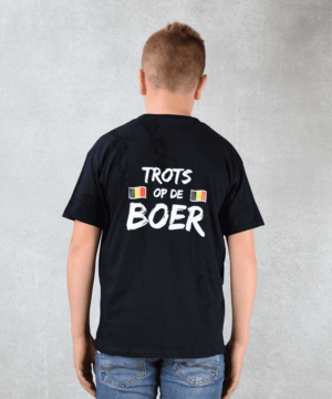 Trots op de boer T-Shirt kinderen België | Zwart