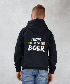Trots op de boer hoodie kinderen België | Zwart