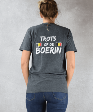 Trots op de boerin T-Shirt België | Grijs