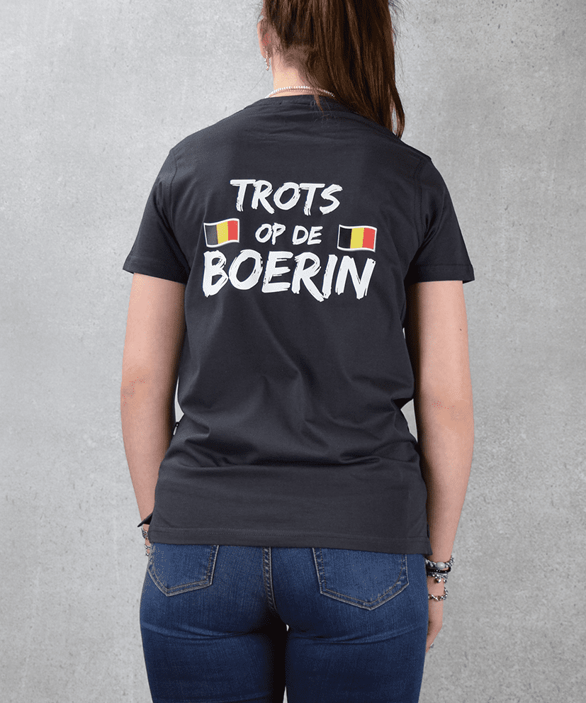 Trots op de boerin T-Shirt België | Todd Grijs