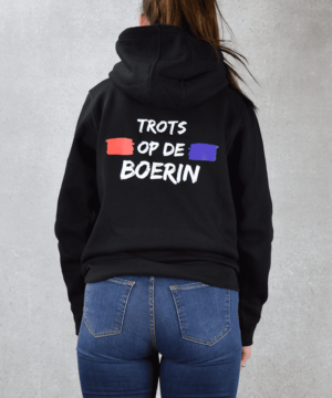 Trots op de boerin hoodie dames | Zwart