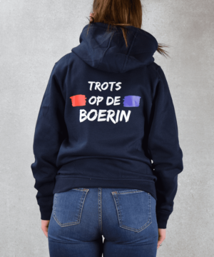 Trots op de boerin hoodie dames | Donker blauw