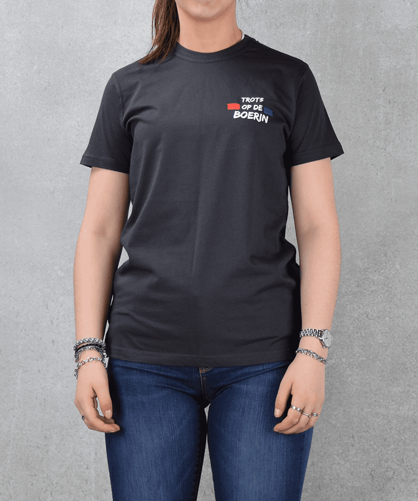 TODBin-todd-grijs-voorkant.png Trots op de boerin T-Shirt | Todd Grijs