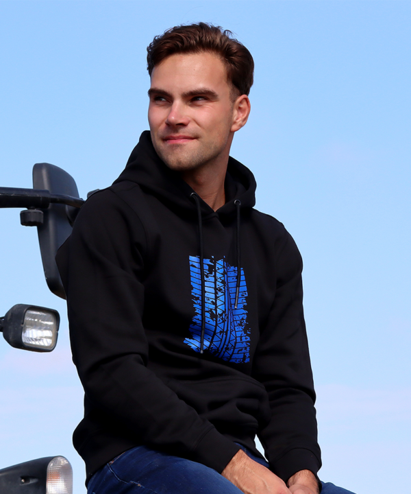Hoodie met bandenspoor | Zwart