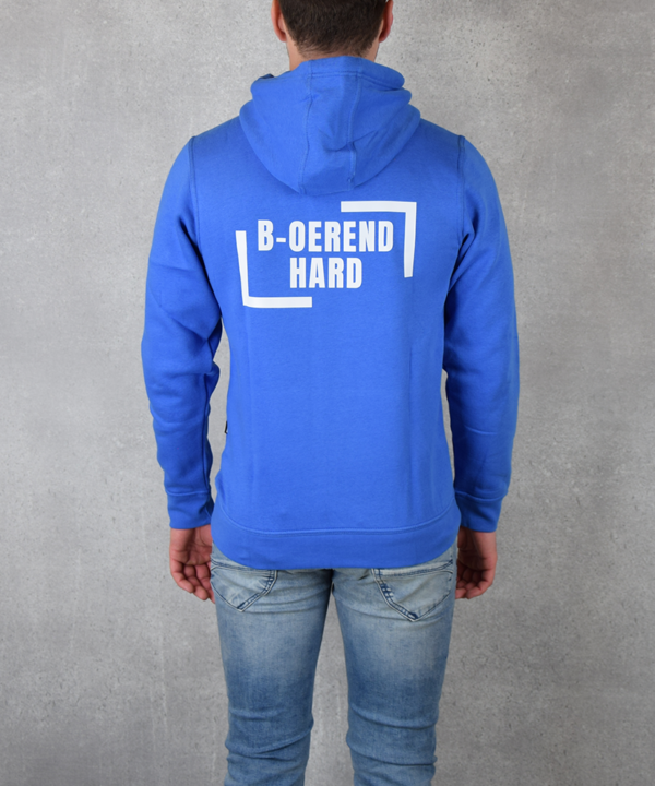 B-oerend hard hoodie royal blue achterkant B-oerend hard hoodie | Royal blue