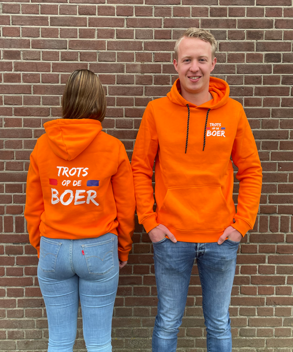 Trots op de boer hoodie | Oranje