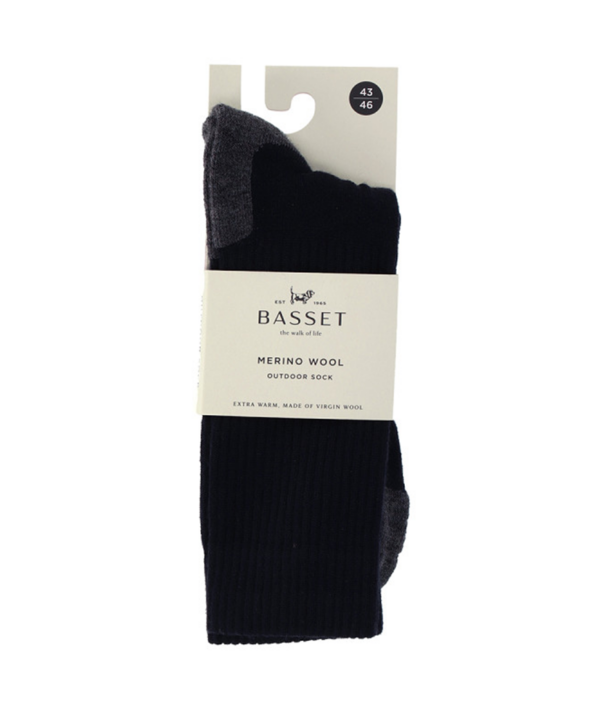 Basset Merino wollen sokken outdoor | Donkerblauw