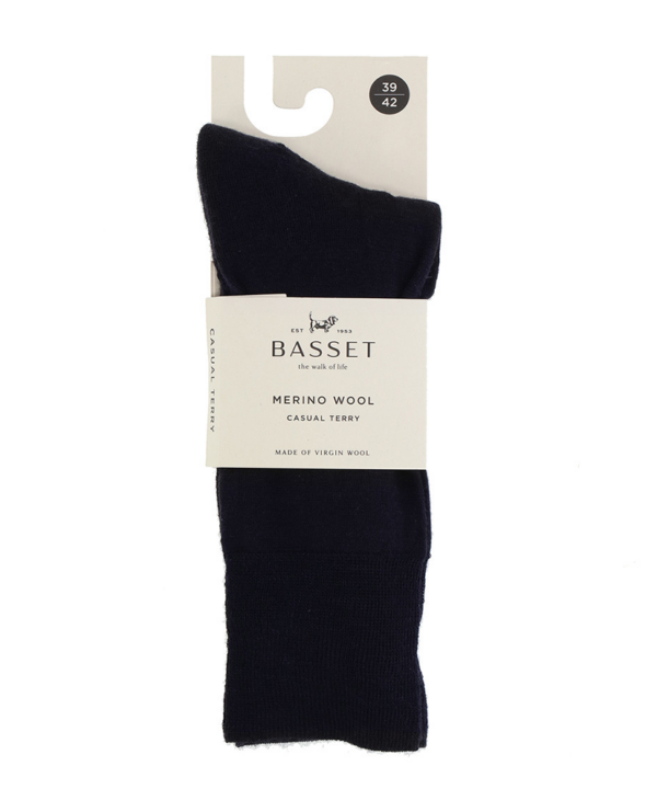 Basset Merino wollen sokken casual | Donkerblauw