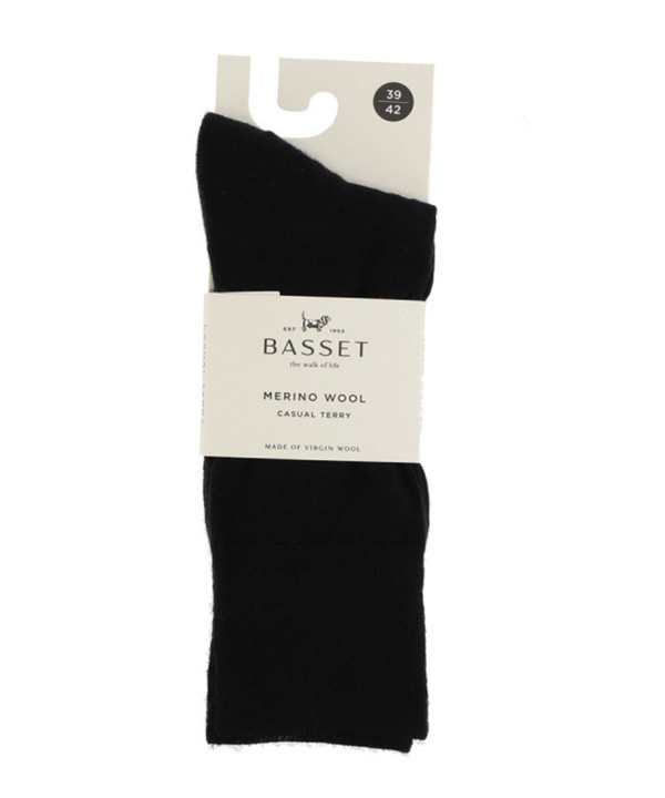 Basset Merino wollen sokken casual | Zwart