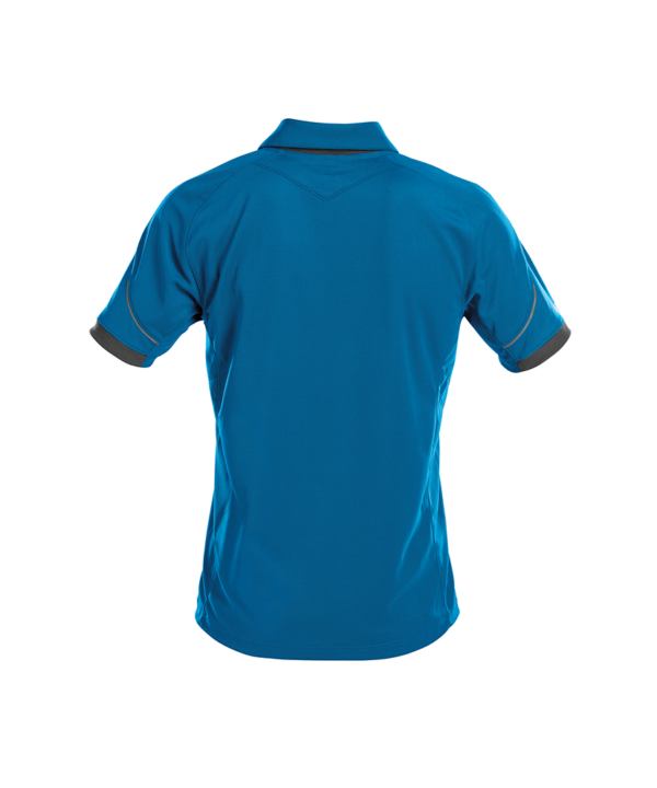 Heren polo Dassy Traxion azur blauw achterkant Dassy Traxion polo | Azuurblauw