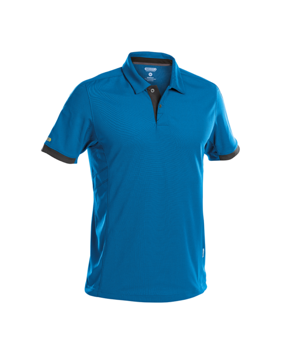 Heren polo Dassy Traxion azur blauw voorkant Dassy Traxion polo | Azuurblauw