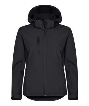 Dames Clique softshelljas hoodie | Zwart
