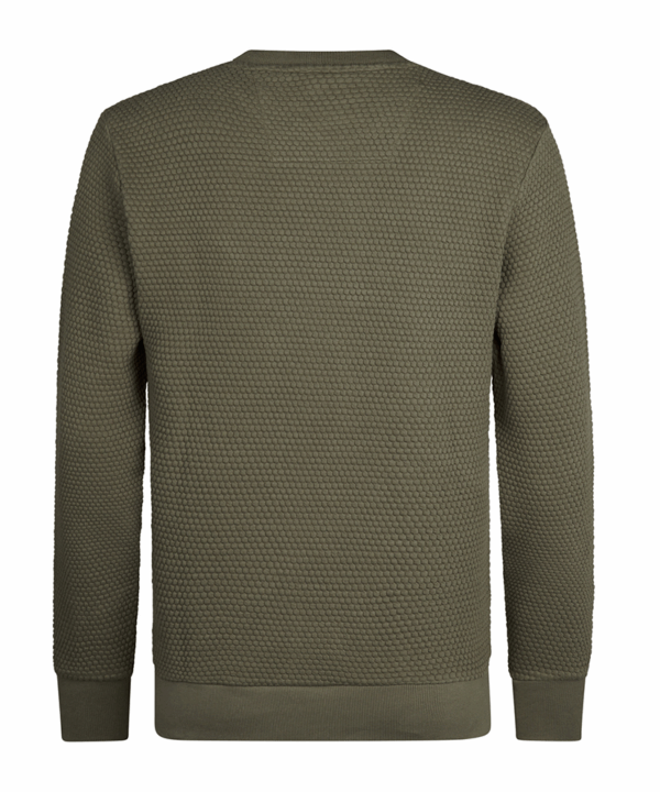 M-3050-SWR300-6174 Achterkant Petrol Industries sweater geribd | Groen