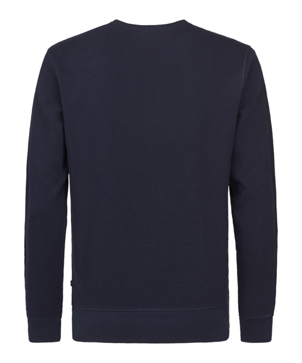 M-3050-SWR342-5090 Achterkant Petrol Industries sweater met logo | Donker blauw