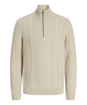 Kabeltrui Beige 1 Jack & Jones gebreide kabeltrui | Beige
