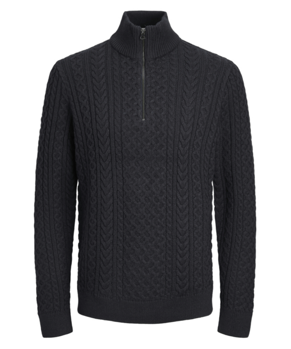 Kabeltrui Donker blauw 1 Jack & Jones gebreide kabeltrui | Donker blauw