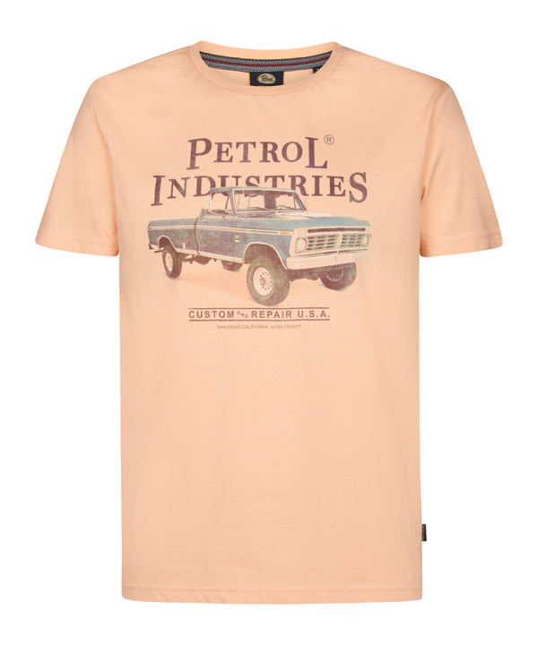 Petrol t-shirt logo oranje voorkant Petrol T-shirt classic logo | Licht oranje
