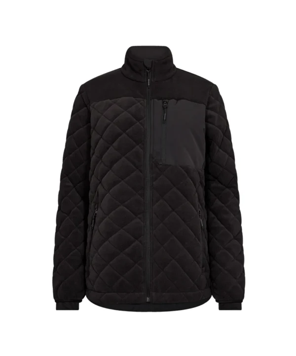 Engel Entire gewatteerd fleecejack dames | Zwart