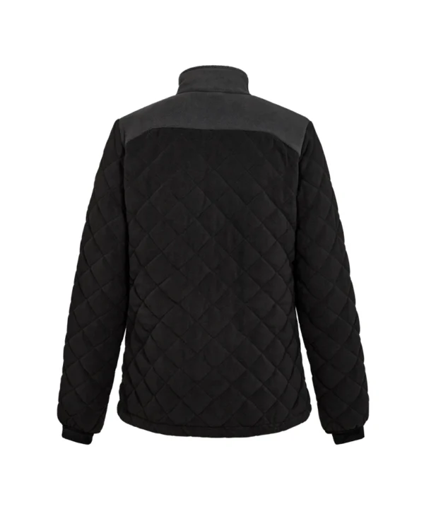 Engel Entire gewatteerd fleecejack dames | Zwart/antracietgrijs