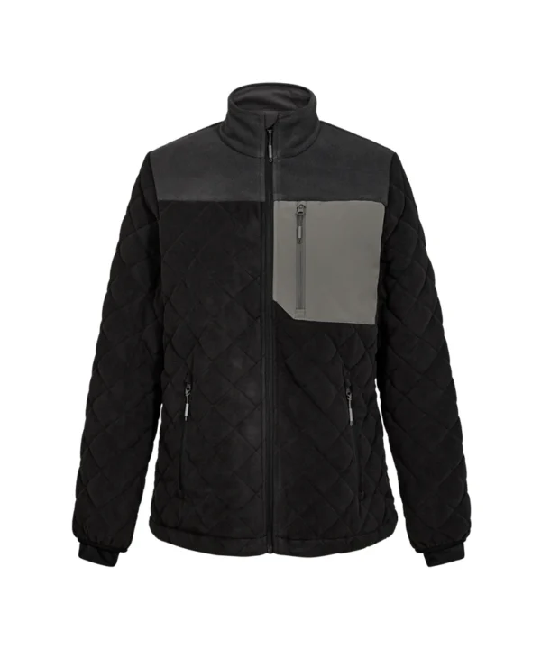 Engel Entire gewatteerd fleecejack dames | Zwart/antracietgrijs