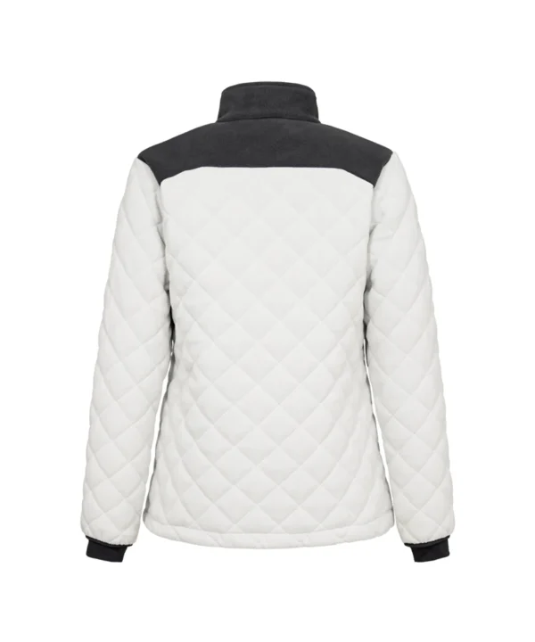 Engel Entire gewatteerd fleecejack dames | Off white/antraciet grijs