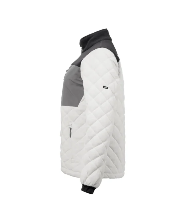Engel Entire gewatteerd fleecejack dames | Off white/antraciet grijs