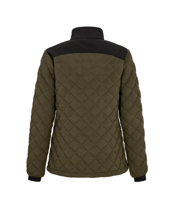 Engel Entire gewatteerd fleecejack dames | Bosgroen/zwart