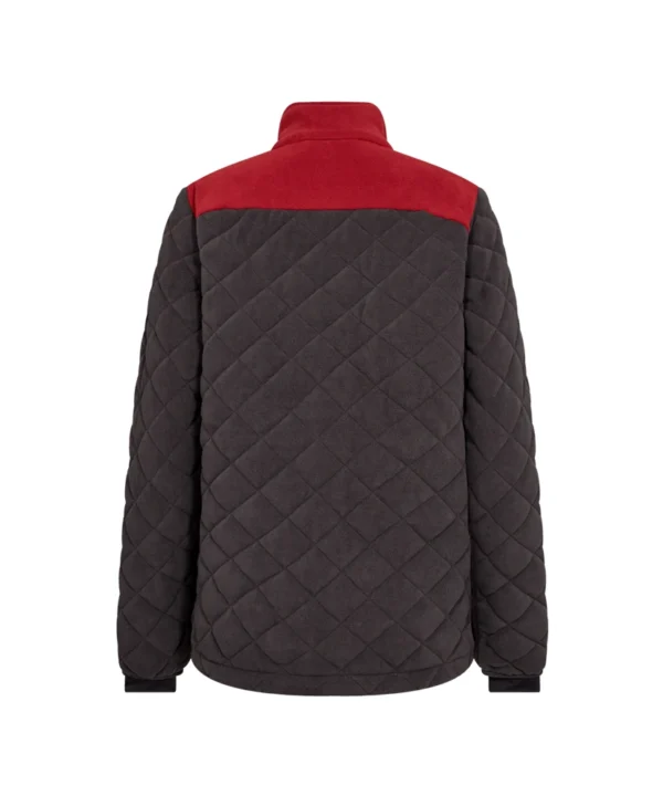 Engel Entire gewatteerd fleecejack dames | Antracietgrijs/rood