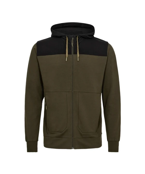 Engel Entire vest met capuchon | Bosgroen/zwart