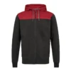 Engel Entire vest met capuchon | Antracietgrijs/rood