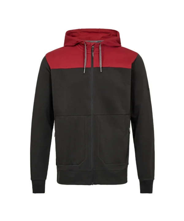 Engel Entire vest met capuchon | Antracietgrijs/rood