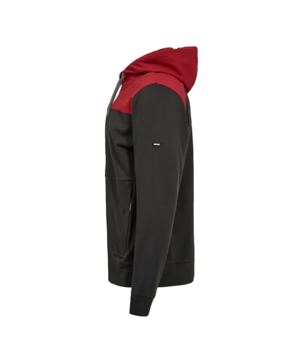 Engel Entire vest met capuchon | Antracietgrijs/rood