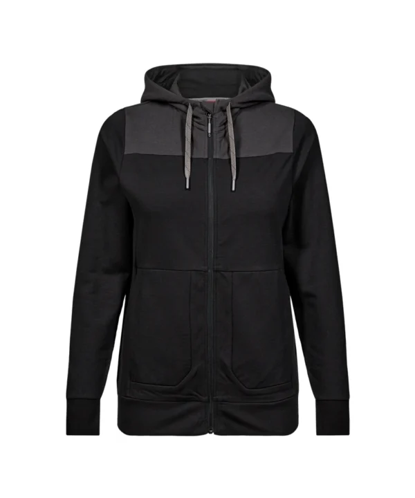 Engel Entire vest met capuchon dames | Zwart/antracietgrijs