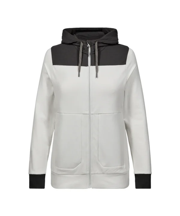 Engel Entire vest met capuchon dames | Off white/antraciet grijs