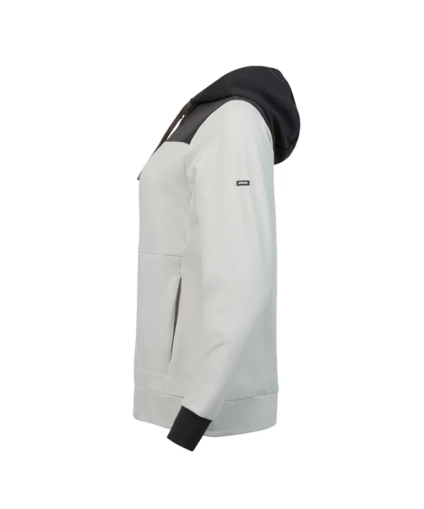 Engel Entire vest met capuchon dames | Off white/antraciet grijs