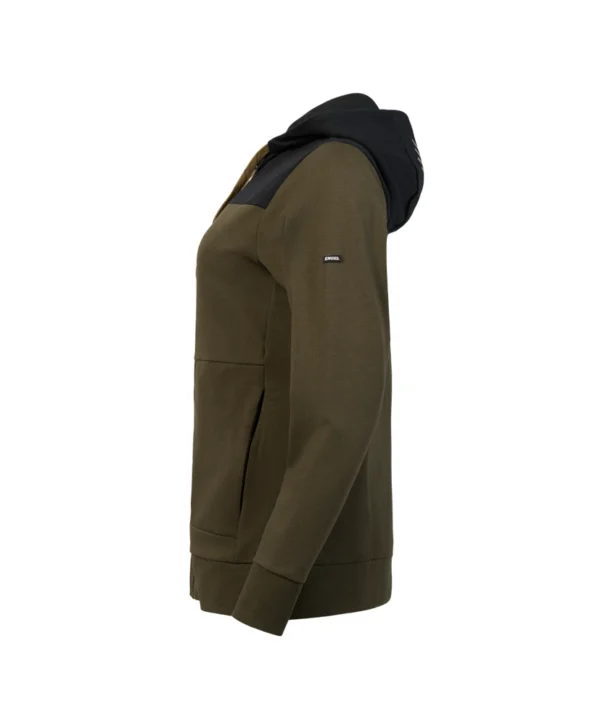 Engel Entire vest met capuchon dames 5320 zij Engel Entire vest met capuchon dames | Bosgroen/zwart