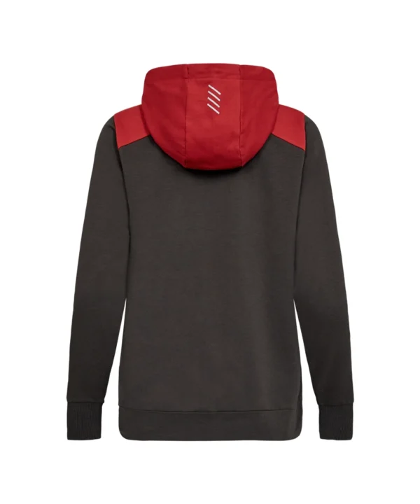Engel Entire vest met capuchon dames | Antracietgrijs/rood