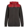 Engel Entire vest met capuchon dames | Antracietgrijs/rood