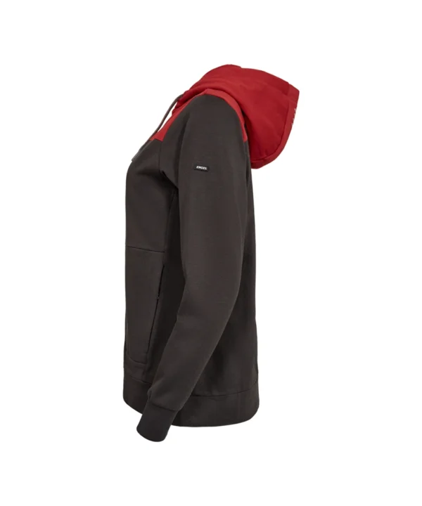 Engel Entire vest met capuchon dames | Antracietgrijs/rood
