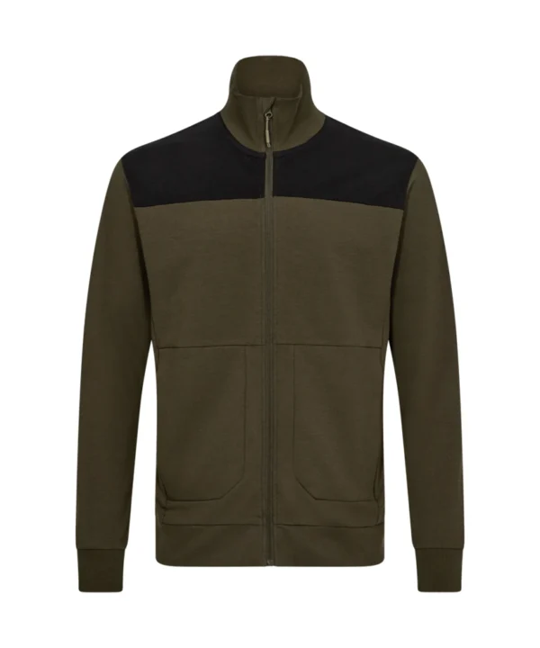 Engel Entire vest met kraag | Bosgroen/zwart