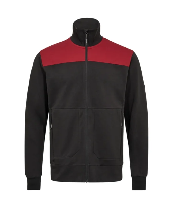Engel Entire vest met kraag | Antracietgrijs/rood