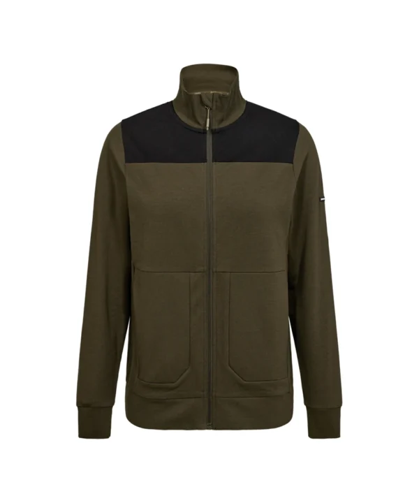 Engel Entire vest met kraag dames | Bosgroen/zwart