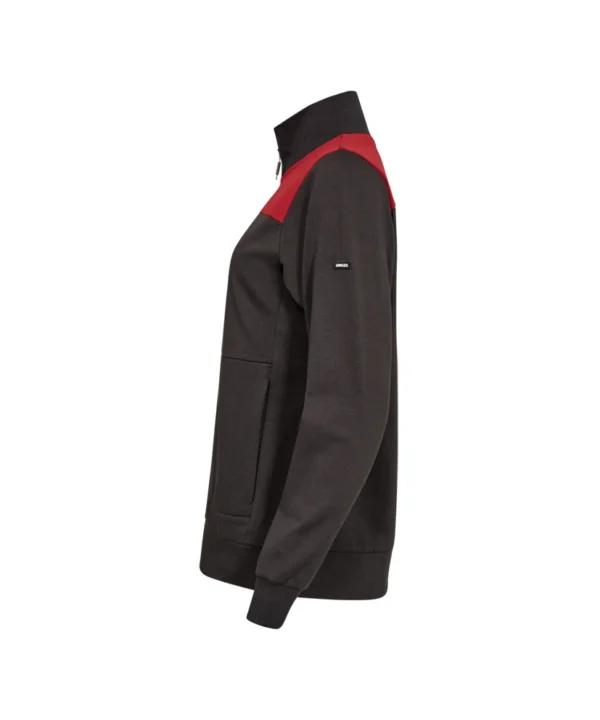 Engel Entire vest met kraag dames | Antracietgrijs/rood