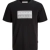 JCOFUSION BOX PRINT TEE SS CN SN Black Voor Jack & Jones T-shirt Fusion Print | Zwart