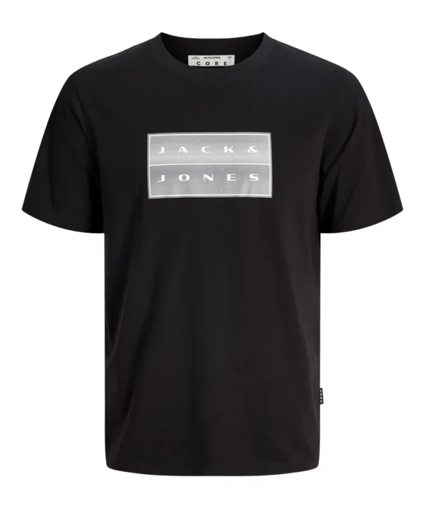 JCOFUSION BOX PRINT TEE SS CN SN Black Voor Jack & Jones T-shirt Fusion Print | Zwart