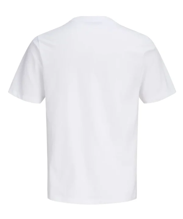 JCOFUSION BOX PRINT TEE SS CN SN Bright White Achter Jack & Jones T-shirt Fusion Print | Wit