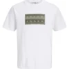 JCOFUSION BOX PRINT TEE SS CN SN Bright White Voor Jack & Jones T-shirt Fusion Print | Wit