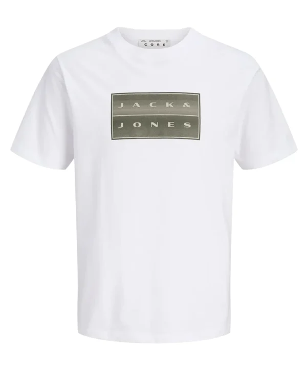 JCOFUSION BOX PRINT TEE SS CN SN Bright White Voor Jack & Jones T-shirt Fusion Print | Wit